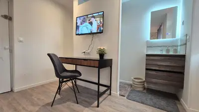 Télévision ou salle de divertissement dans l'établissement Maison Les Glycines Rouen