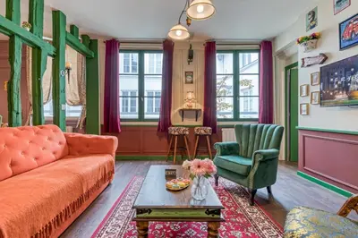 Coin salon dans l'établissement Appartement Friends