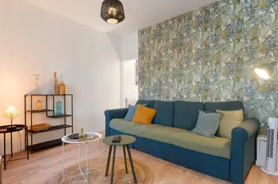 Coin salon dans l'établissement Charmante Maison à Rouen