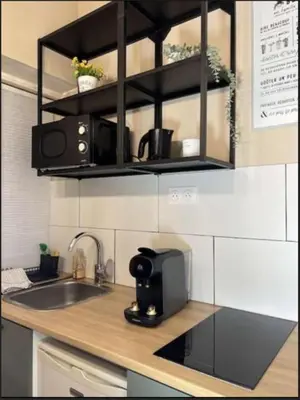 Cuisine ou kitchenette dans l'établissement la cale à la mer