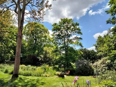 Jardin de l'établissement Le cinq, au coeur du Vexin