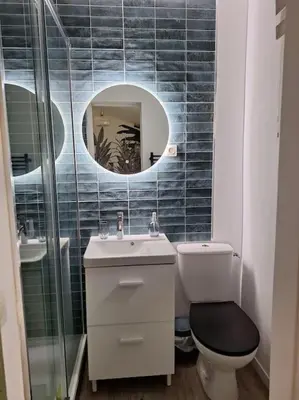 Salle de bains dans l'établissement Charmante maisonnette équipée