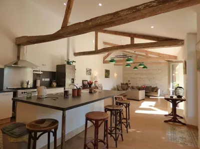 Cuisine ou kitchenette dans l'établissement Maison de vacances ideale - La Mariniere du Mesnil