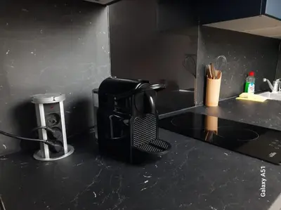 Cuisine ou kitchenette dans l'établissement Studio cosy en centre-ville