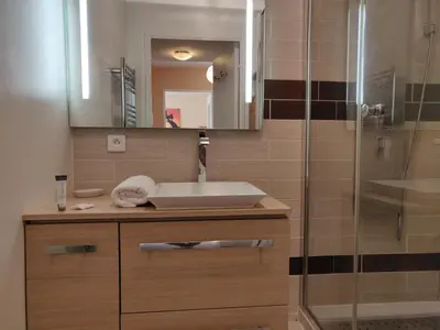 Salle de bains dans l'établissement Appart'HomeCity - Rouen Lessard