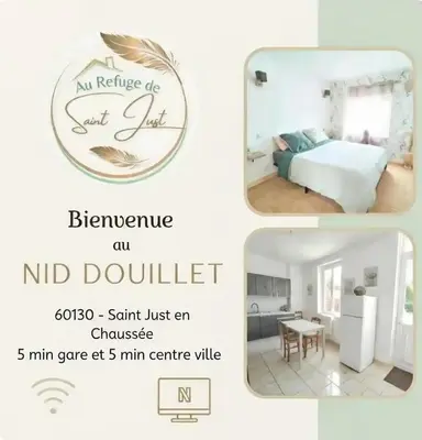 Un ou plusieurs lits dans un hébergement de l'établissement Le Nid Douillet - Gare 5 min , accès Paris facile