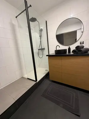 Cuisine ou kitchenette dans l'établissement Appartement Cosy Cergy Le Haut Gare