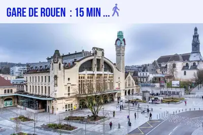 Vue générale sur Rouen ou vue de la ville depuis l'appartement