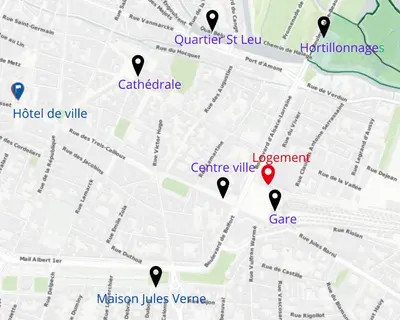 Plan de l'établissement Au Pied de la gare et centre ville - 2 chambres - spacieux