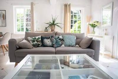 Coin salon dans l'établissement Villa des Saules