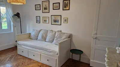 Coin salon dans l'établissement Gite dans une maison normande