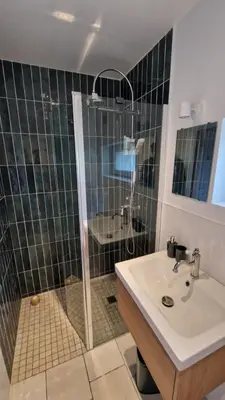 Salle de bains dans l'établissement Gite dans une maison normande