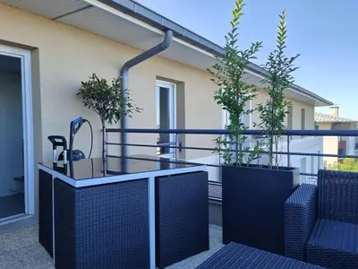 Balcon ou terrasse dans l'établissement Le NewYorkais - Terrasse Avec Vue Sur La Ville