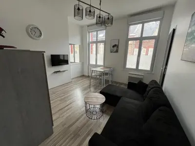 Télévision ou salle de divertissement dans l'établissement Amiens, appart douillet 2-4P