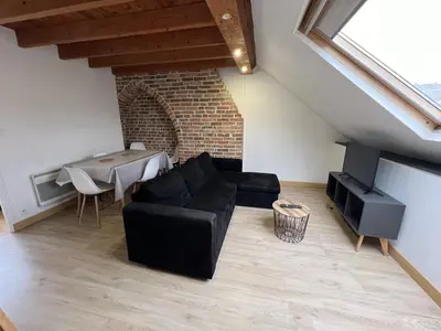 Coin salon dans l'établissement Amiens, sous les toits 4-6 pers