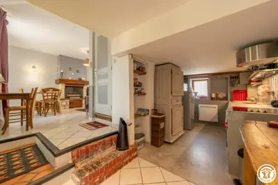 Cuisine ou kitchenette dans l'établissement Gite des groux