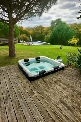 Jardin de l'établissement 1h10 de Paris, maison de campagne avec piscine chauffée et Jacuzzi