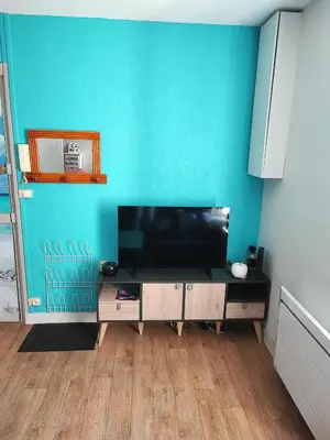Télévision ou salle de divertissement dans l'établissement Appartement Cosy entre port et plage