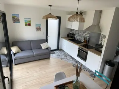 Cuisine ou kitchenette dans l'établissement gîte Le larris val