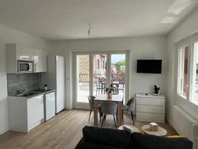 Cuisine ou kitchenette dans l'établissement Appart hôtel Doumer