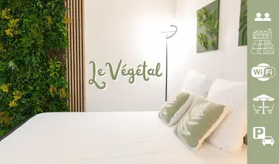 Un ou plusieurs lits dans un hébergement de l'établissement Le Végétal - 5 min à pied du centre avec jardin