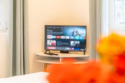 Télévision ou salle de divertissement dans l'établissement Chez Marie Splendide Studio Cormeilles en Parisis