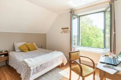 Un ou plusieurs lits dans un hébergement de l'établissement Le gîte du Papillon - Normandy Holiday Cottage