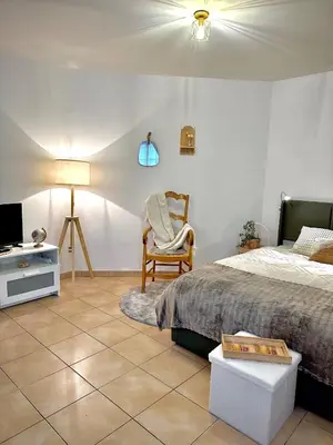 Télévision ou salle de divertissement dans l'établissement Appartement L Escale à Tillé