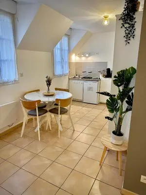 Cuisine ou kitchenette dans l'établissement Appartement L Escale à Tillé