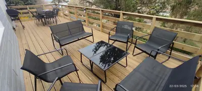 Balcon ou terrasse dans l'établissement Maison avec vue sur mer