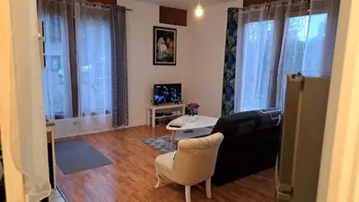 Télévision ou salle de divertissement dans l'établissement Cozy apartment near Paris