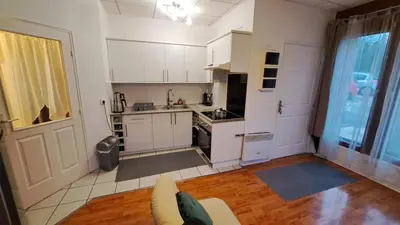 Cuisine ou kitchenette dans l'établissement Cozy apartment near Paris