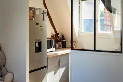 Cuisine ou kitchenette dans l'établissement Appartement dans l'hypercentre de Rouen