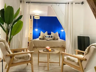 Coin salon dans l'établissement La Suite Beldi Crush, Cosy & Hypercenter