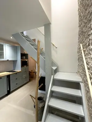 Cuisine ou kitchenette dans l'établissement Appartement cosy N3 à 3 min de Giverny