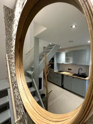 Cuisine ou kitchenette dans l'établissement Appartement cosy N3 à 3 min de Giverny