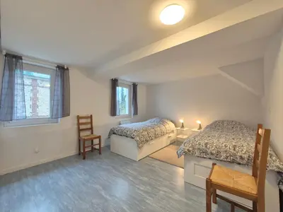 Un ou plusieurs lits dans un hébergement de l'établissement Maison L'Estuaire 15 minutes Rouen Free parking