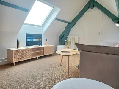 Coin salon dans l'établissement Le Muséum - Confortable avec Vue sur la Cathédrale