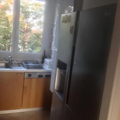 Cuisine ou kitchenette dans l'établissement Appartement lumineux à 20mn de Paris en RER A
