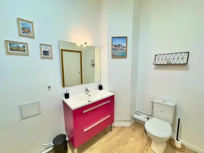 Salle de bains dans l'établissement T2 Cosy Centre Ville Amiens - Rez-de-chaussée
