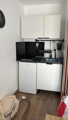Cuisine ou kitchenette dans l'établissement Agréable studio avec terrasse