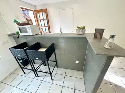 Cuisine ou kitchenette dans l'établissement Logement accueillant