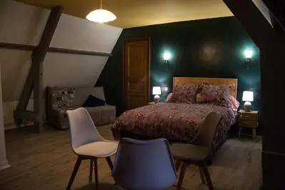 Un ou plusieurs lits dans un hébergement de l'établissement La chaumière de l'épine - Maison paisible entre forêts & plages