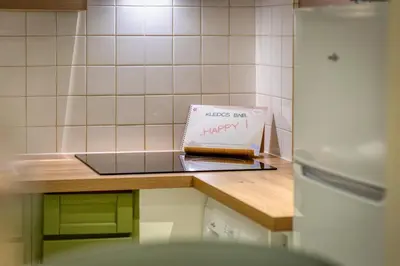 Cuisine ou kitchenette dans l'établissement Chronos by Kleidos, Grand duplex, 4 personnes, 3 minutes Gros Horloge & Opéra de Rouen