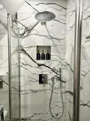 Salle de bains dans l'établissement Le Paradis de Lucile, 2 chambres dans maison de charme, Giverny 10 mn
