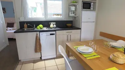 Cuisine ou kitchenette dans l'établissement VVF Normandie Forges-les-Eaux