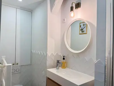 Salle de bains dans l'établissement L'Oasis Rouennais - Hypercentre - Gare rive Gauche