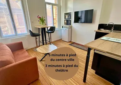 Télévision ou salle de divertissement dans l'établissement Appartement proche centre ville