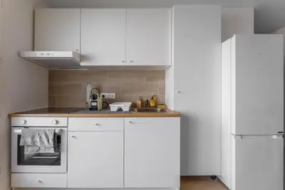 Cuisine ou kitchenette dans l'établissement L’Oasis Normande - Centre-ville de Rouen