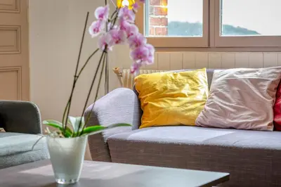 Coin salon dans l'établissement Les agapanthes jolie maison de ville à Rouen avec extérieur terrasse